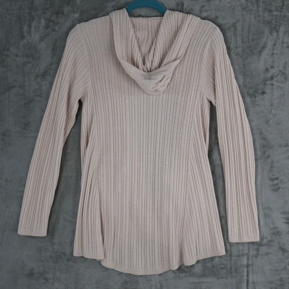 Barefoot Dreams CozyChic Ultra Lite Hooded Cardigan Womens S Cream Soft Lounge - Picture 3 of 16